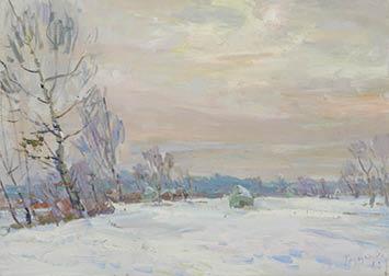 зима (winter) by Mykola Hlushchenko sold for $5,239. Image courtesy of Mainichi Auction Inc.