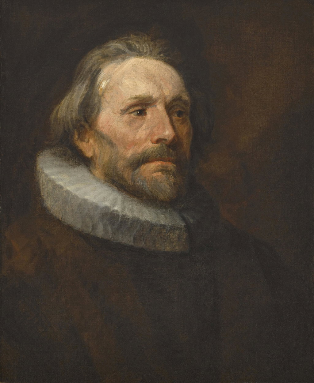 Head study of a man in a ruff (Portrait of a magistrate) by Anthony van Dyck sold for $542,000. Image courtesy of Sotheby's