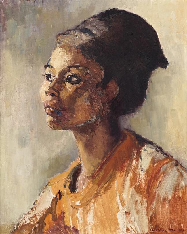 Portrait of a woman by Patricia Prentice sold for $4,022 (900% above estimate). Image courtesy of Rosebery's