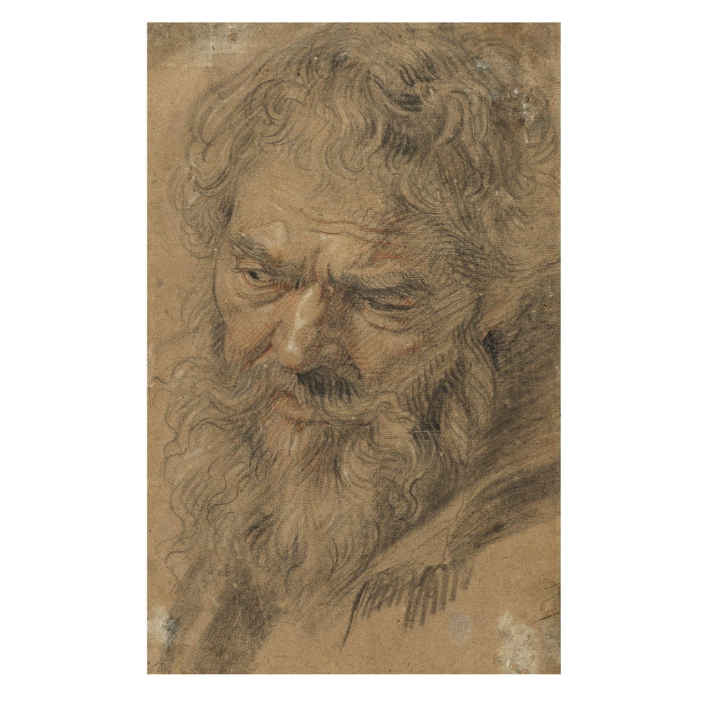 Study of the head of a bearded man by Flemish school sold for $14,500. Image courtesy of Bonhams