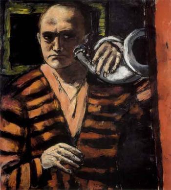 Selbstbildnis mit horn - self portrait with horn. Image courtesy of Sotheby's