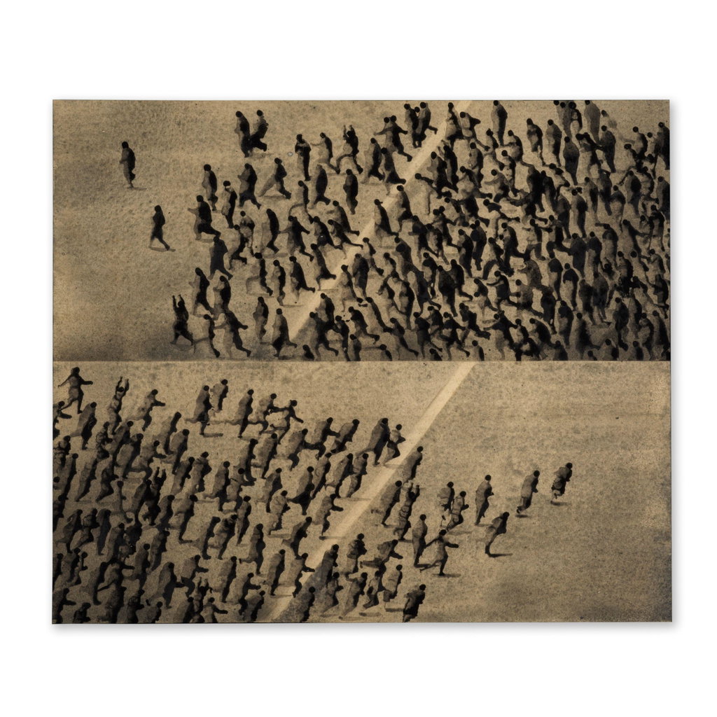 People by Juan Genoves sold for $35,300. Image courtesy of Bonhams Cornette de Saint Cyr