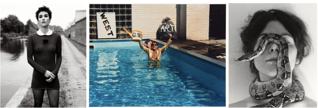 Steven Meisel, Bella Freud, 1993, Zygmunt Rytka, Coming Soon, 1985, Jane Evelyn Atwood, Auto-Portrait (Serpent), 1978, Imaged courtesy of Photo London.