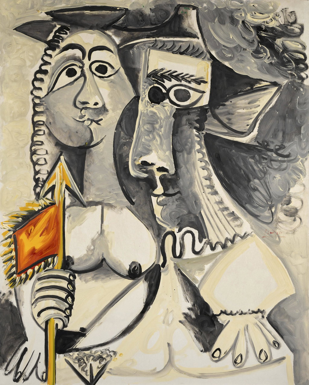 Femme nue et homme au fanion by Pablo Picasso estimated at $15m (low) to $20m (high). Image courtesy of Sotheby's