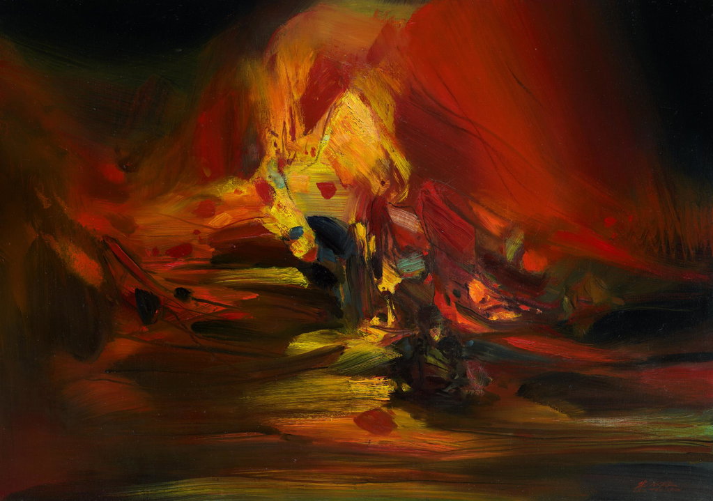 No. 546 by Chu Teh-chun estimated at $446,200 (low) to $701,200 (high). Image courtesy of Christie's