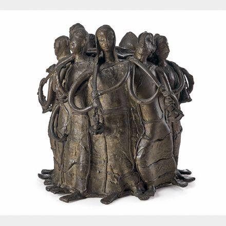 Pilgrims to Haridwar (Undated). Sold for $417,600 in 2023. Image courtesy of Pundole's