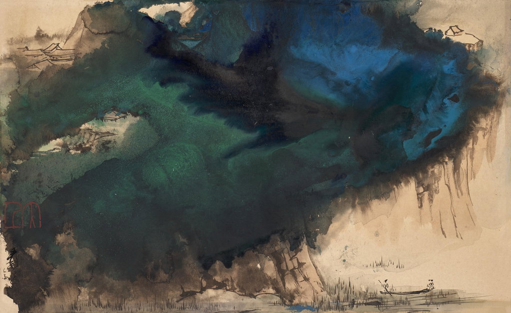 Hidden Lagoon by Zhang Daqian sold for $815,800. Image courtesy of Christie's
