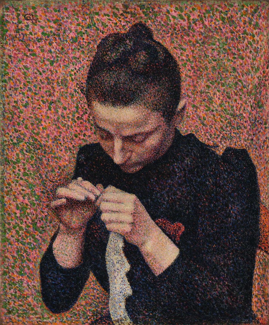 Jeune femme faisant du crochet (Julie Lemmen). Image courtesy of Sotheby's