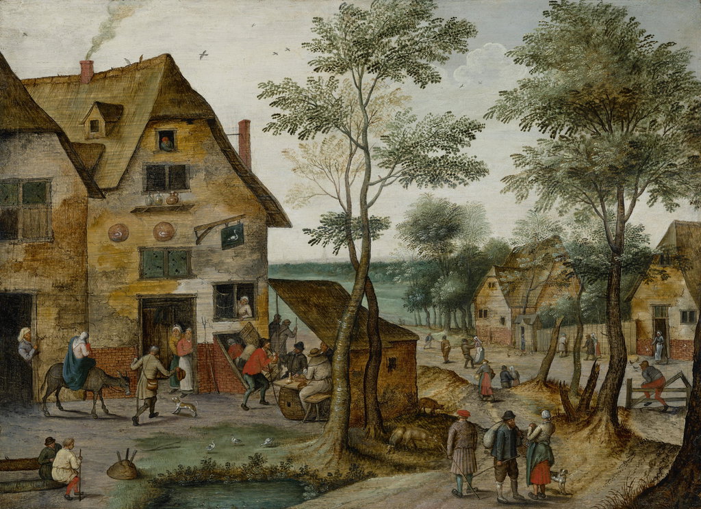 A village scene with the Flight into Egypt. Image courtesy of Christie's