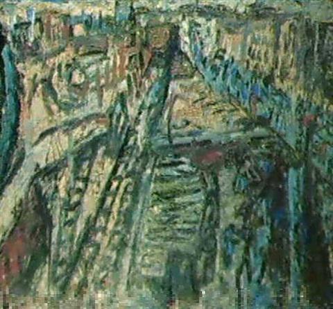 Dalston Junction with Ridley Road Street Market and Salmon Curer's Yard (Undated). Sold for $107,200 in 1987. Image courtesy of Sotheby's