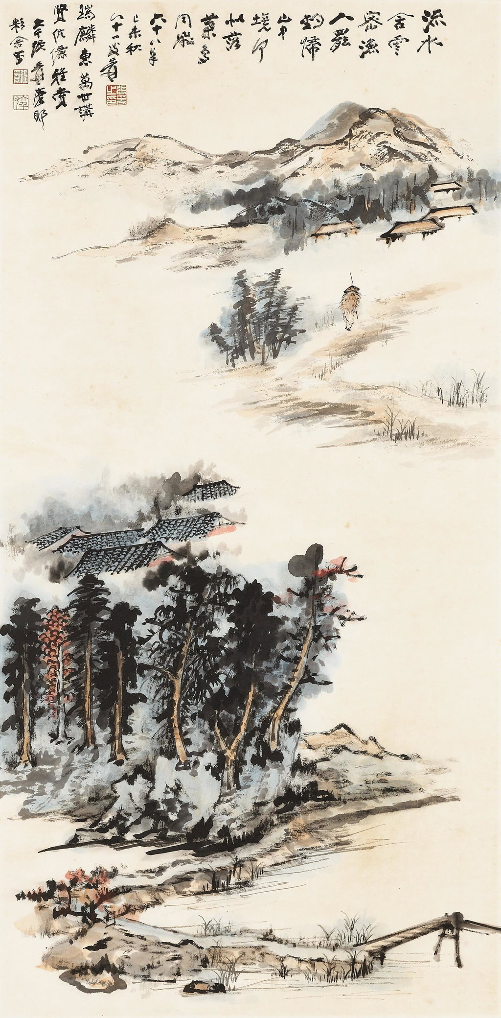 Returning From Fishing by Zhang Daqian sold for $97,100. Image courtesy of Christie's
