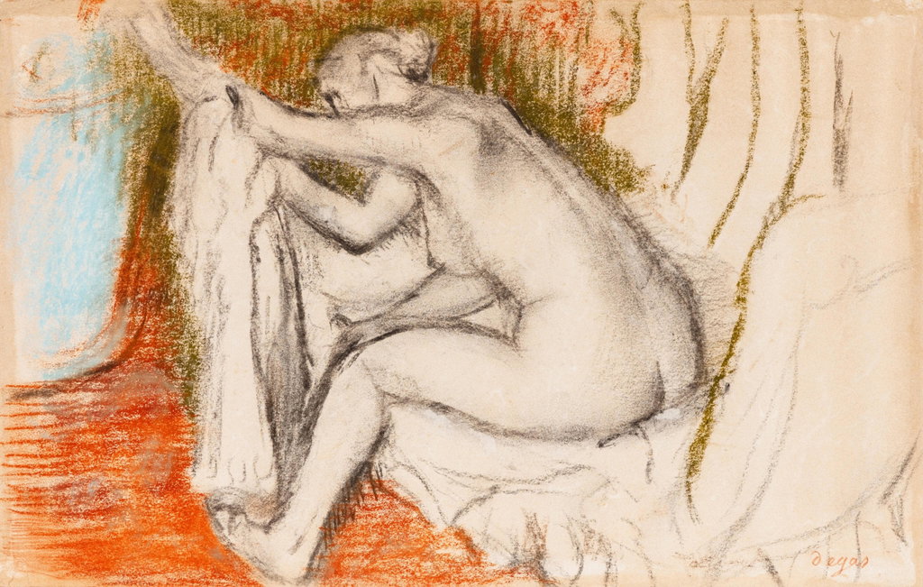 Femme s'essuyant by Edgar Degas estimated at $231,300 (low) to $347,000 (high). Image courtesy of Sotheby's
