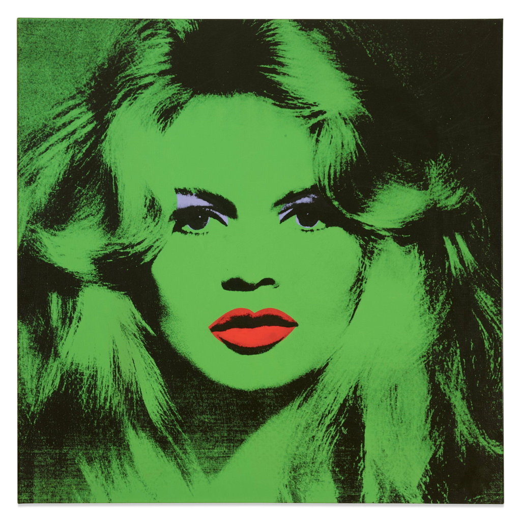 Brigitte Bardot by Andy Warhol estimated at $14m (low) to $18m (high). Image courtesy of Sotheby's