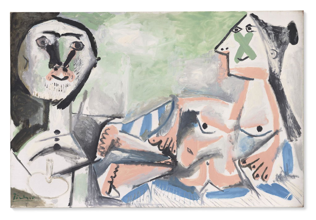 Le peintre et son modèle by Pablo Picasso estimated at $9.49m (low) to $13.56m (high). Image courtesy of Christie's