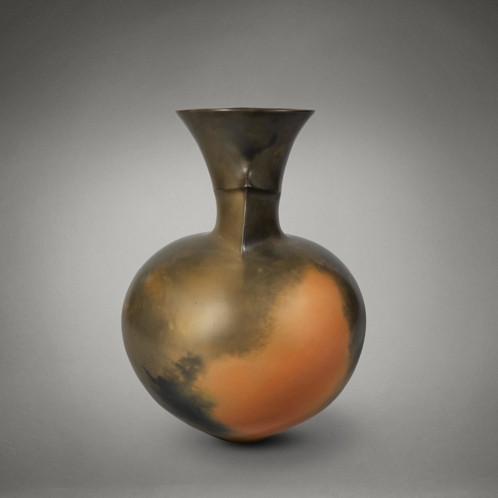 Untitled by Magdalene Odundo sold for $406,200 (283% above estimate). Image courtesy of Sotheby's