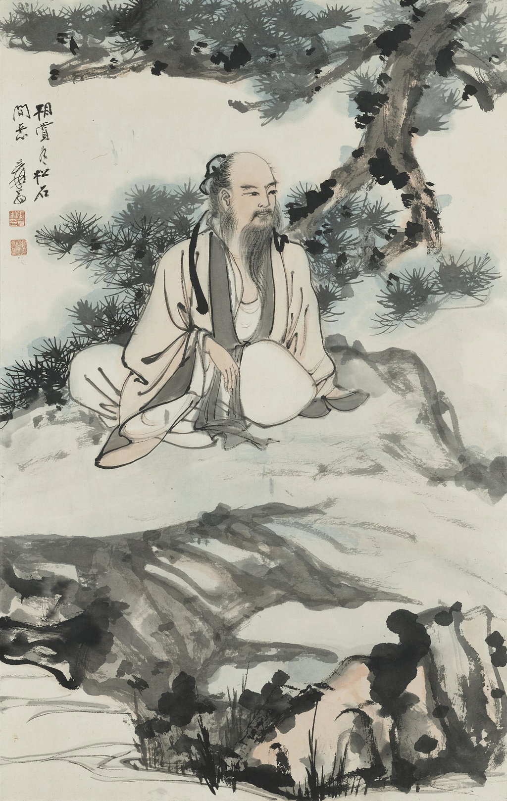 Scholar under Pine by Zhang Daqian sold for $121,400. Image courtesy of Christie's