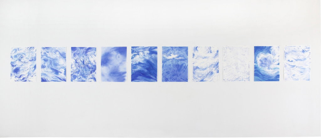That day (Blue) I through X by Jim Hodges sold for $384,000. Image courtesy of Sotheby's