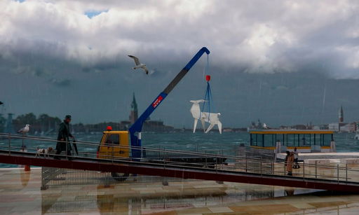 Dangling sculpture—'evacuated' from Russian frontline—will be focus of Ukraine's pavilion at Venice Biennale