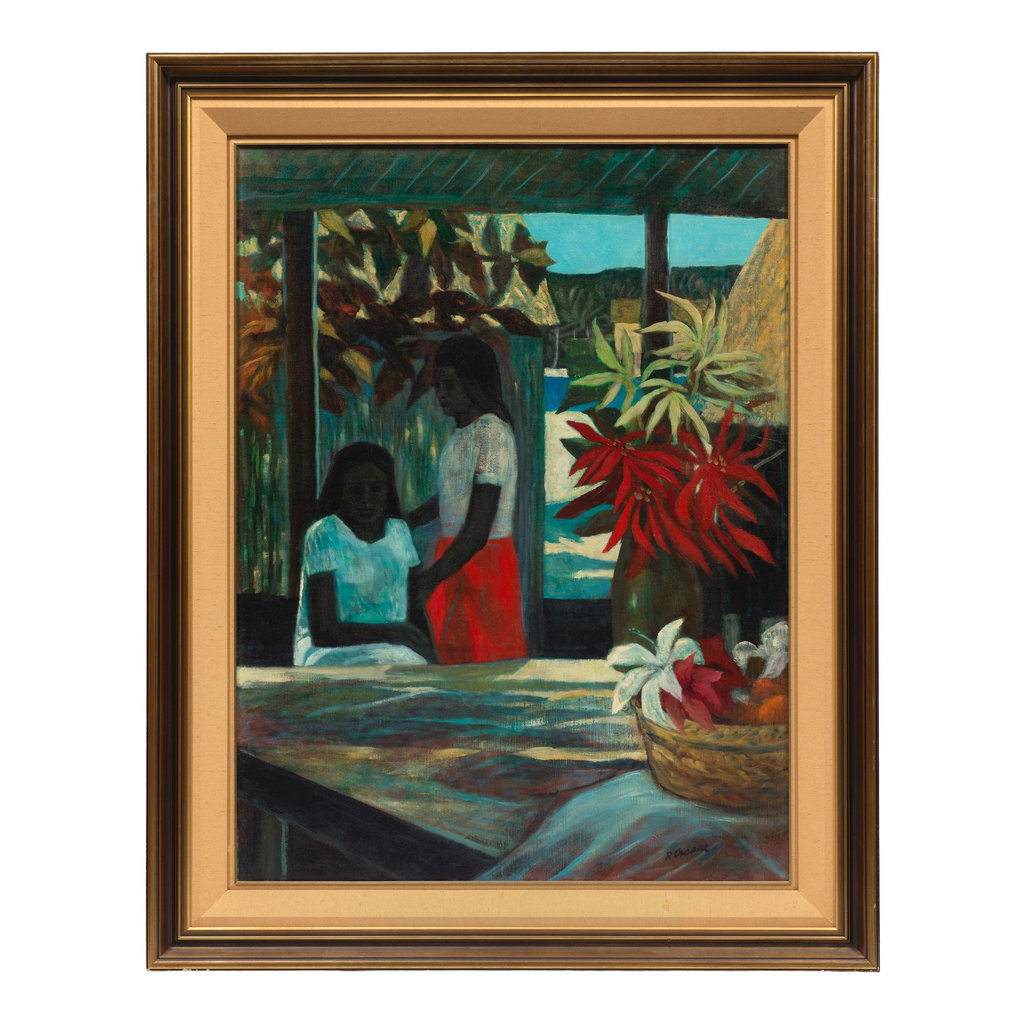 Interior with Two Girls by Ray Austin Crooke sold for $62,000. Image courtesy of Bonhams