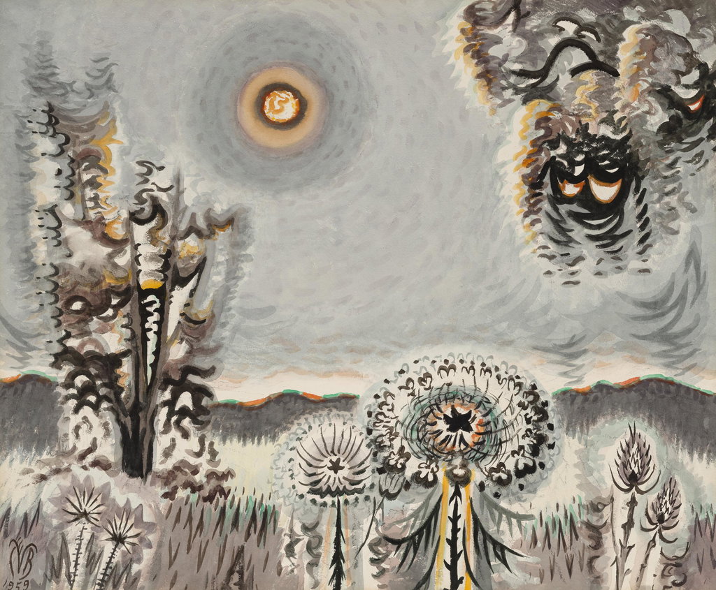 Sultry Moon by Charles Burchfield sold for $381,000. Image courtesy of Christie's