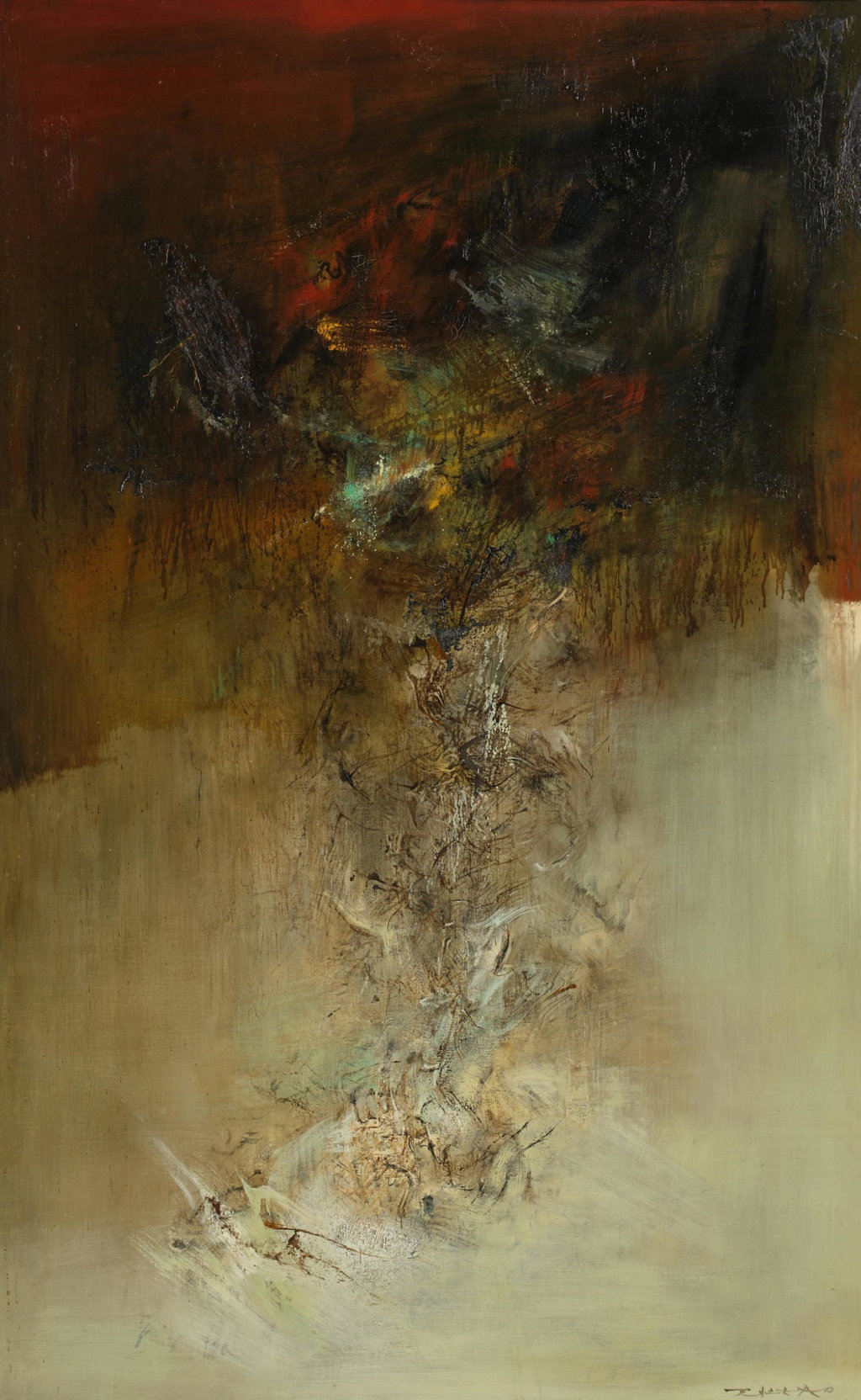07.05.59 - 01.02.71 by Zao Wou-ki estimated at $3.19m (low) to $5.74m (high). Image courtesy of Sotheby's