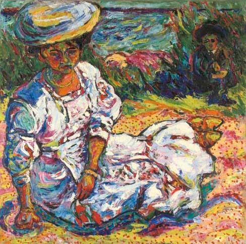 Portrait of woman in white (recto); Adam and Eve (verso). Image courtesy of Christie's