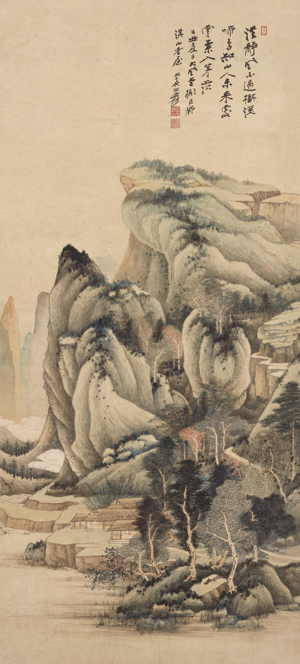 Landscape after Juran by Zhang Daqian sold for $907,600. Image courtesy of Christie's