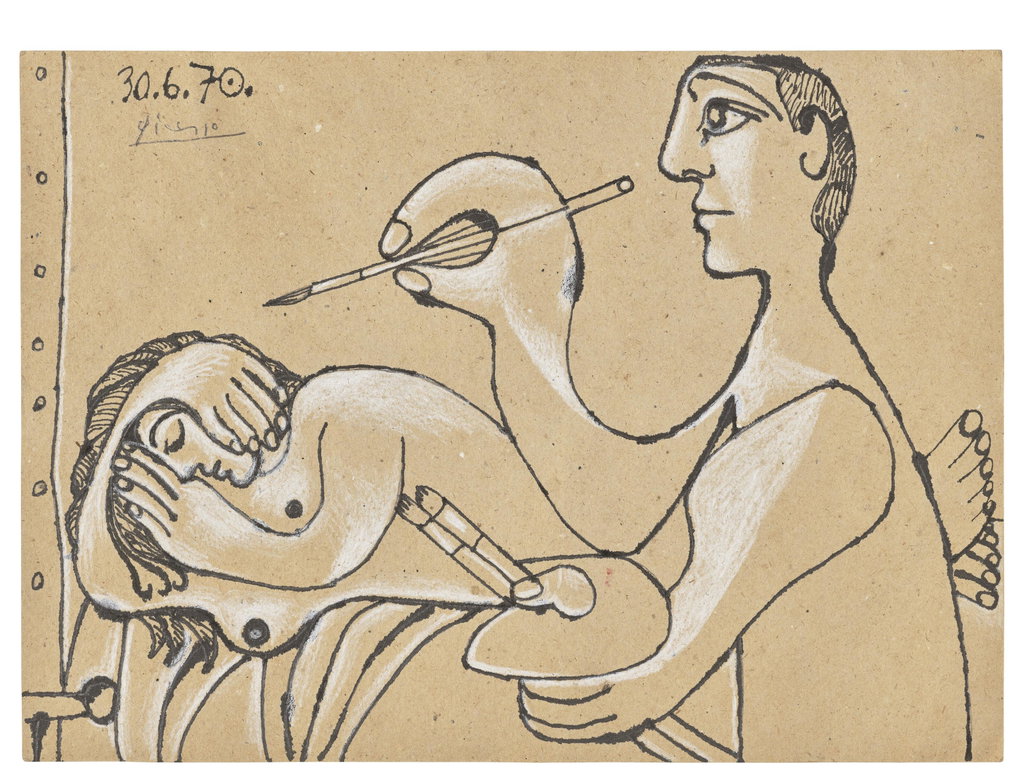 Le Peintre et son modèle by Pablo Picasso sold for $672,300. Image courtesy of Christie's