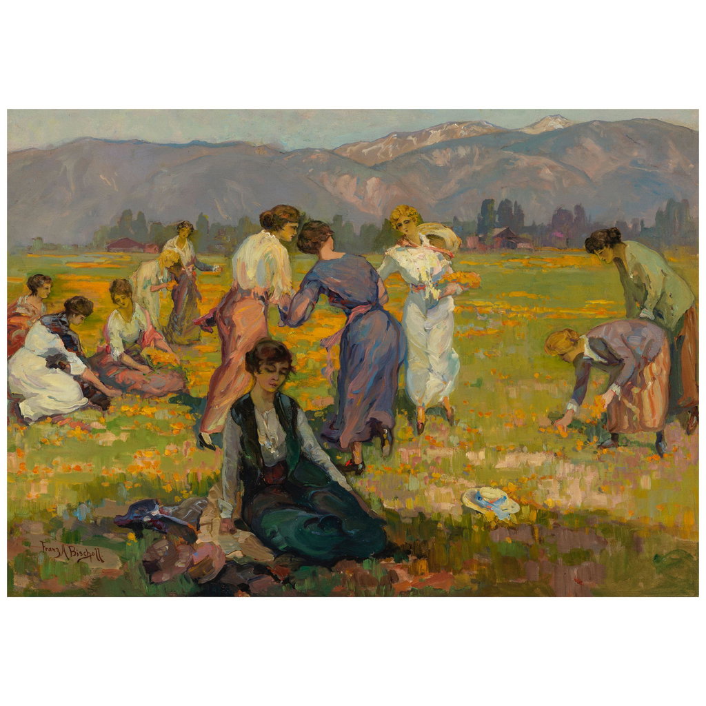 Picking Poppies, Pasadena by Franz A Bischoff sold for $165,600. Image courtesy of Bonhams
