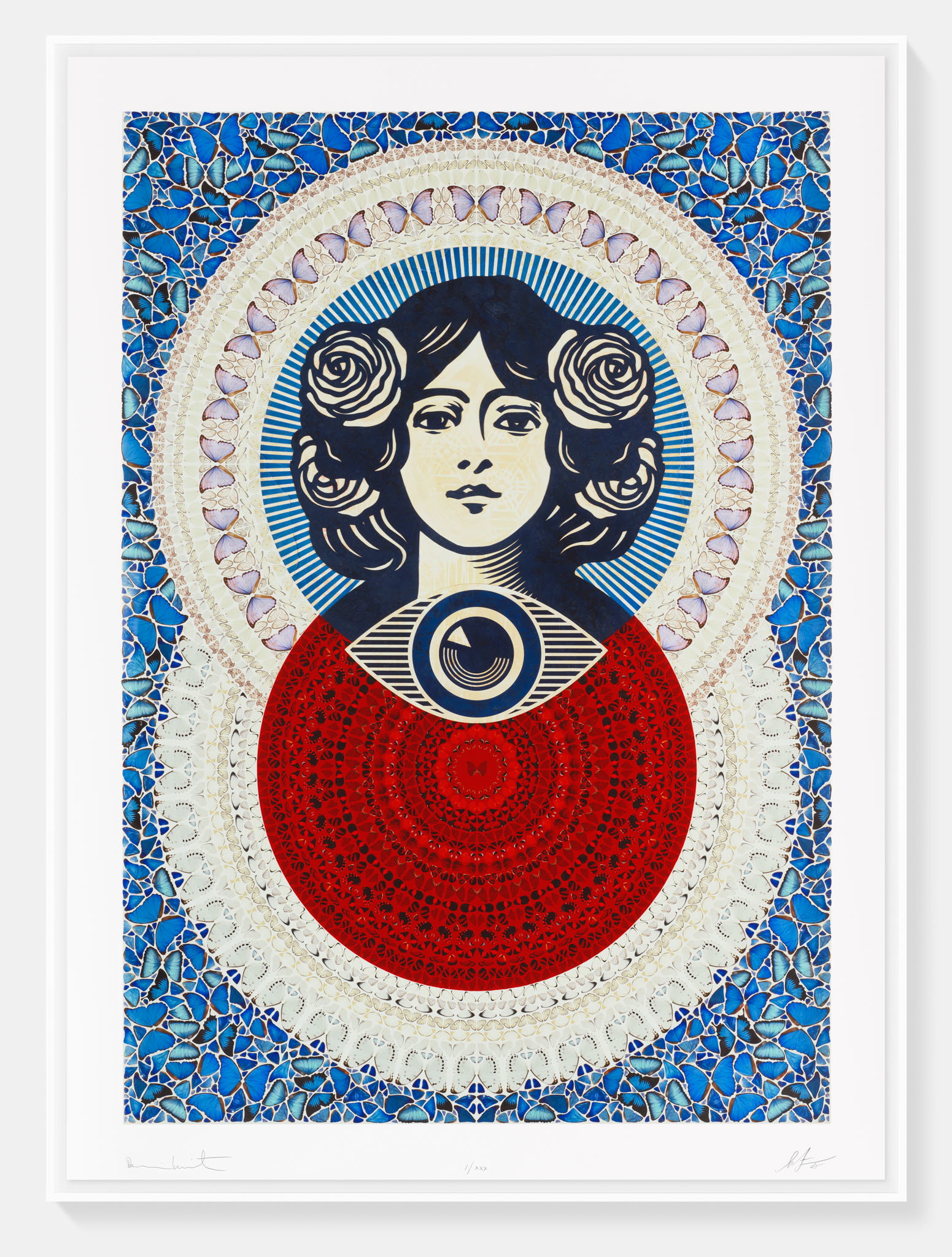 Third Eye Butterfly Mandala (Blue) (Large) image #1 main image