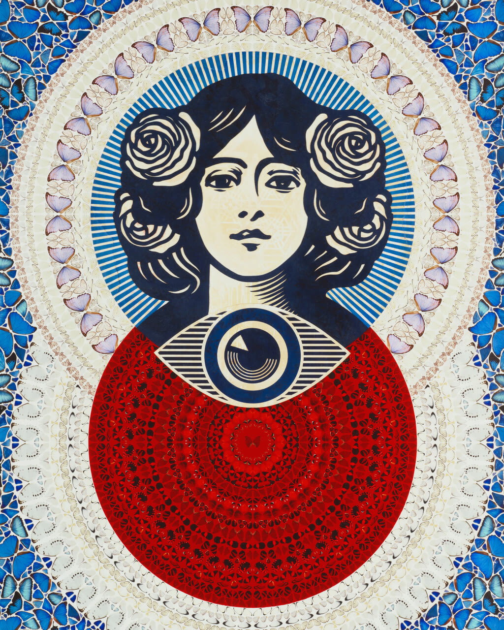 Shepard Fairey×Damien Hirst 250部限定 HENI Third Eye Butterfly Mandala by Shepard Fairey & Damien Hirst