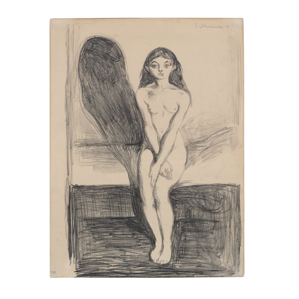 Puberty (Pubertät) by Edvard Munch sold for $206,200. Image courtesy of Bonhams