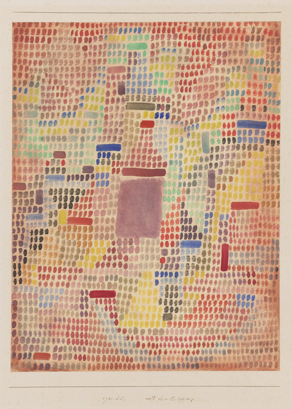 Mit dem Eingang by Paul Klee estimated at $500,000 (low) to $800,000 (high). Image courtesy of Christie's