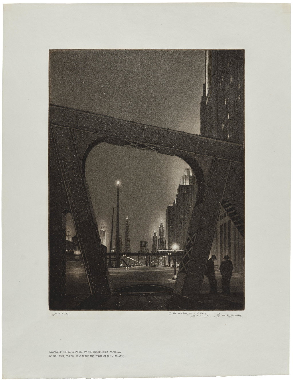 Jewelled City (Chicago) by Gerald Kenneth Geerlings sold for $25,800. Image courtesy of Phillips