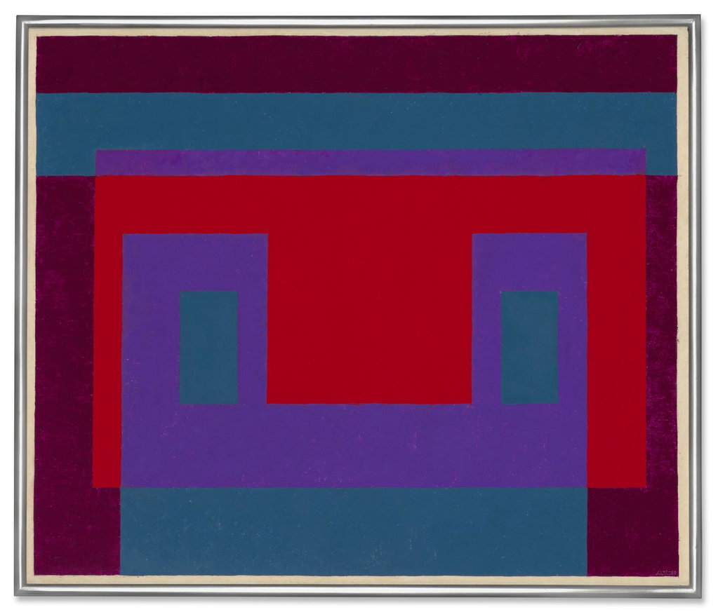 Red Front by Josef Albers sold for $934,500. Image courtesy of Christie's