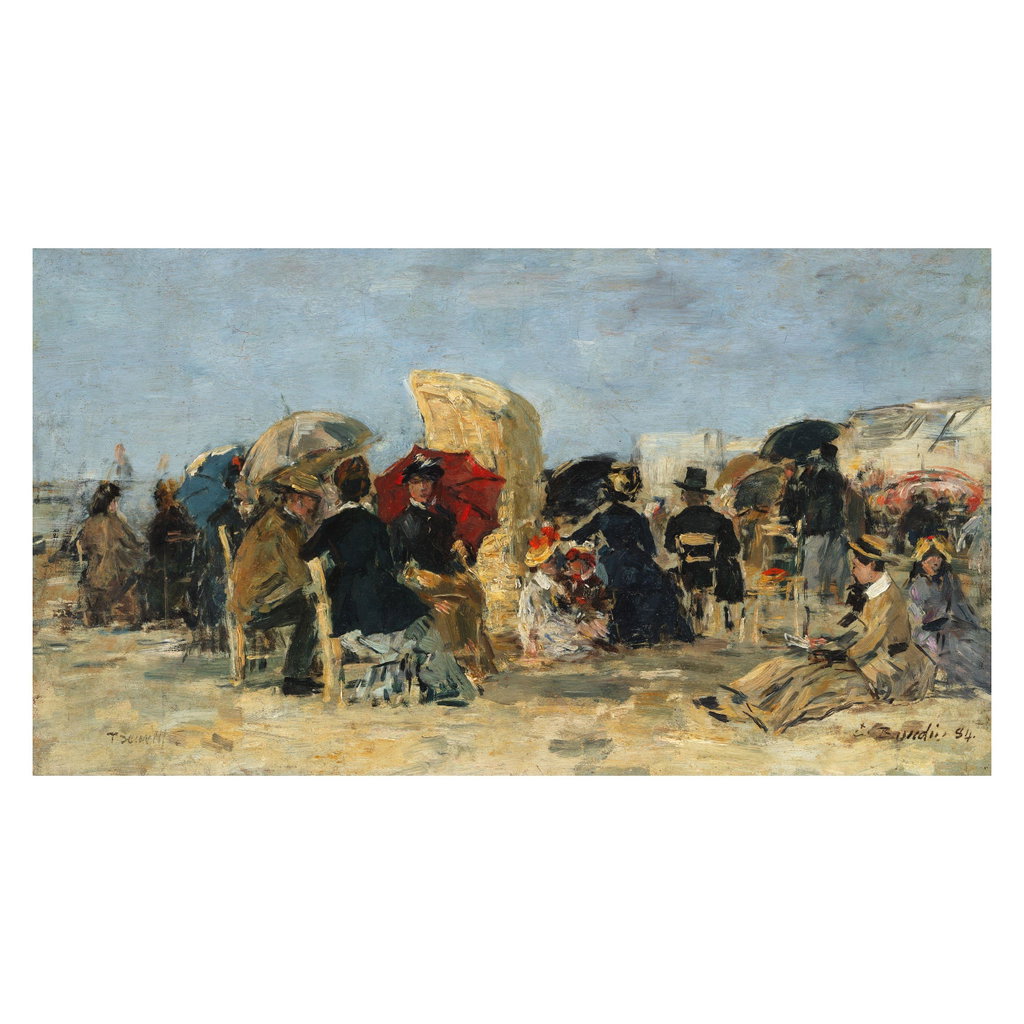 Trouville. Scène de Plage by Eugene Boudin sold for $679,000. Image courtesy of Bonhams