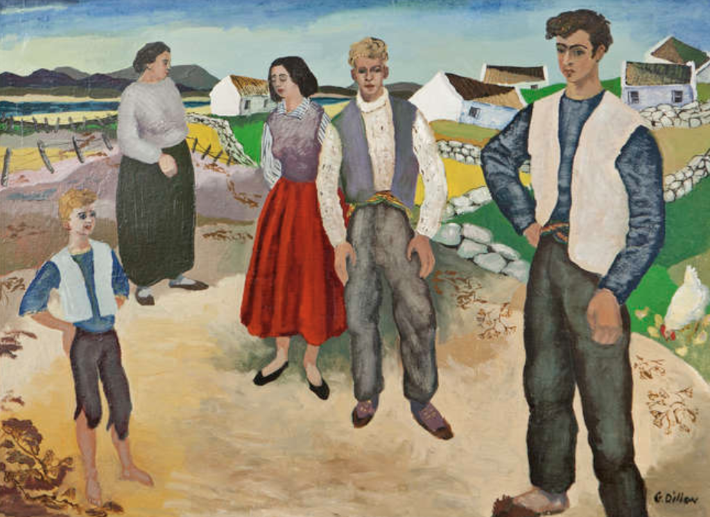 Aran islanders in their sunday best (1949). Sold for $38,900 in 1995. Image courtesy of Sotheby's