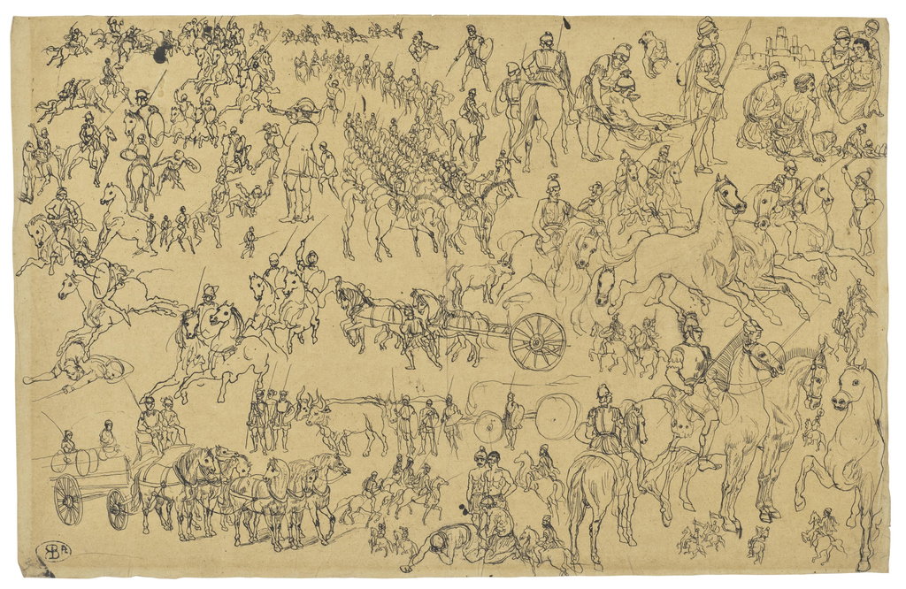Studies of Roman Soldiers by Rodolphe Bresdin sold for $101,700. Image courtesy of Christie's