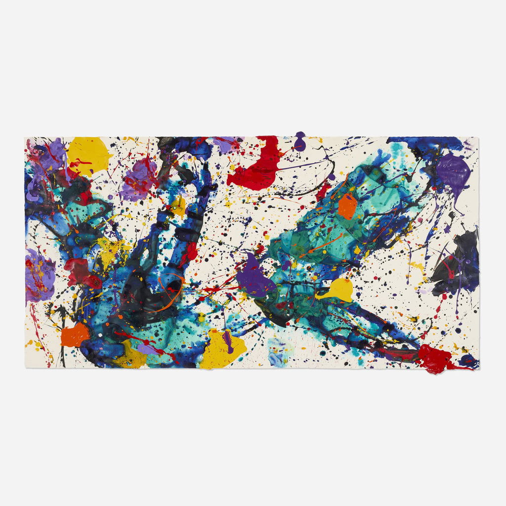 Untitled (SF90-535) by Sam Francis sold for $211,200. Image courtesy of Rago