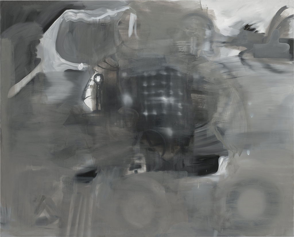 Vergessen auf Rädern by Albert Oehlen estimated at $364,100 (low) to $472,000 (high). Image courtesy of Phillips