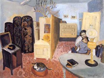 Girl in bedsitter with cat (Undated). Sold for $154,800 in 1998. Image courtesy of Sotheby's