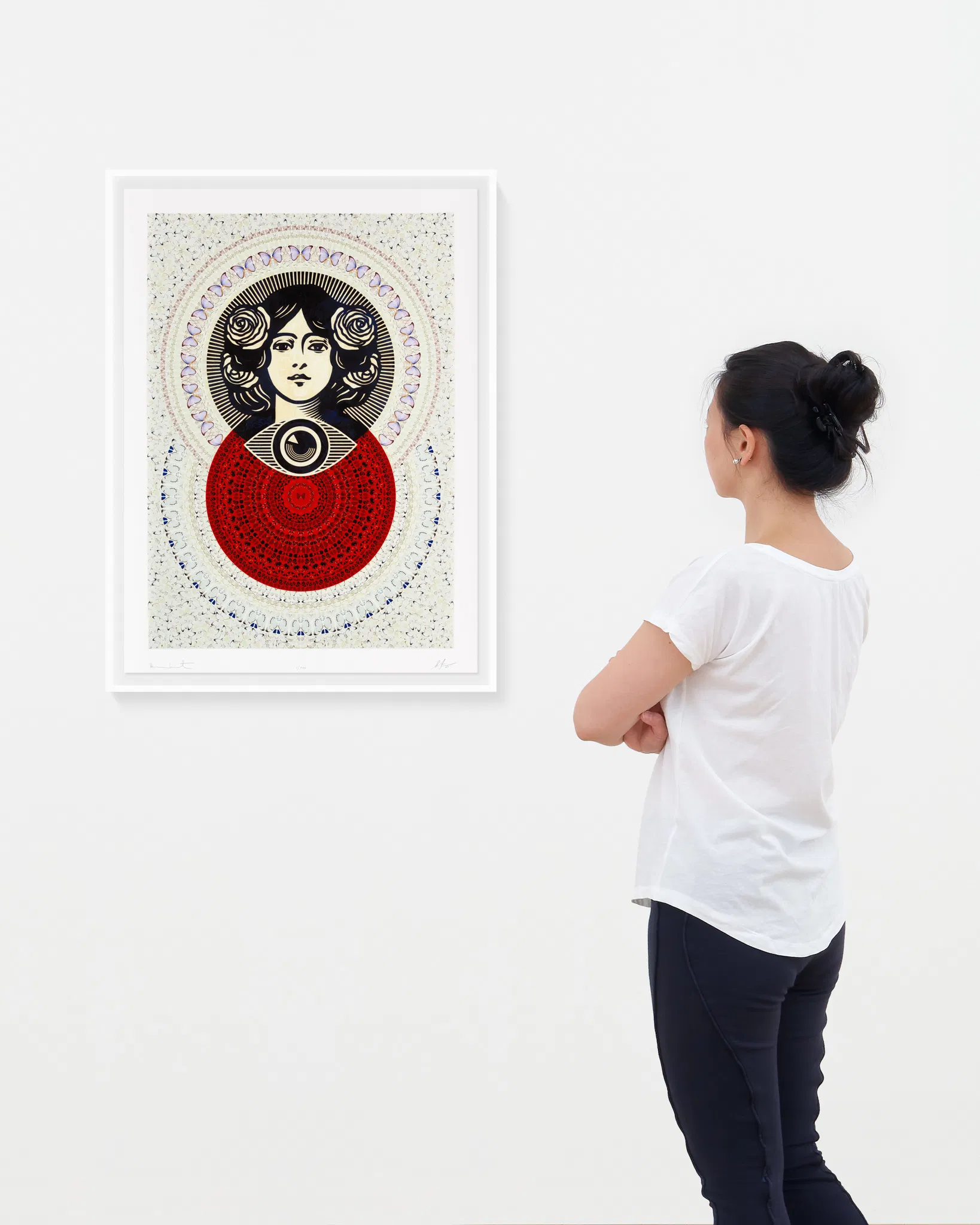 Third Eye Butterfly Mandala (Cream) (Small) scale image