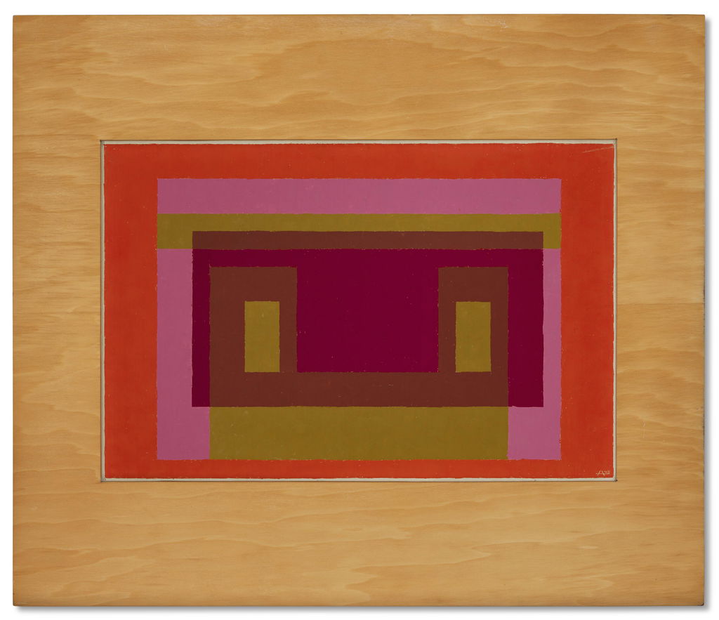 Rose and Pink around Ochre and Reds by Josef Albers sold for $781,000. Image courtesy of Christie's