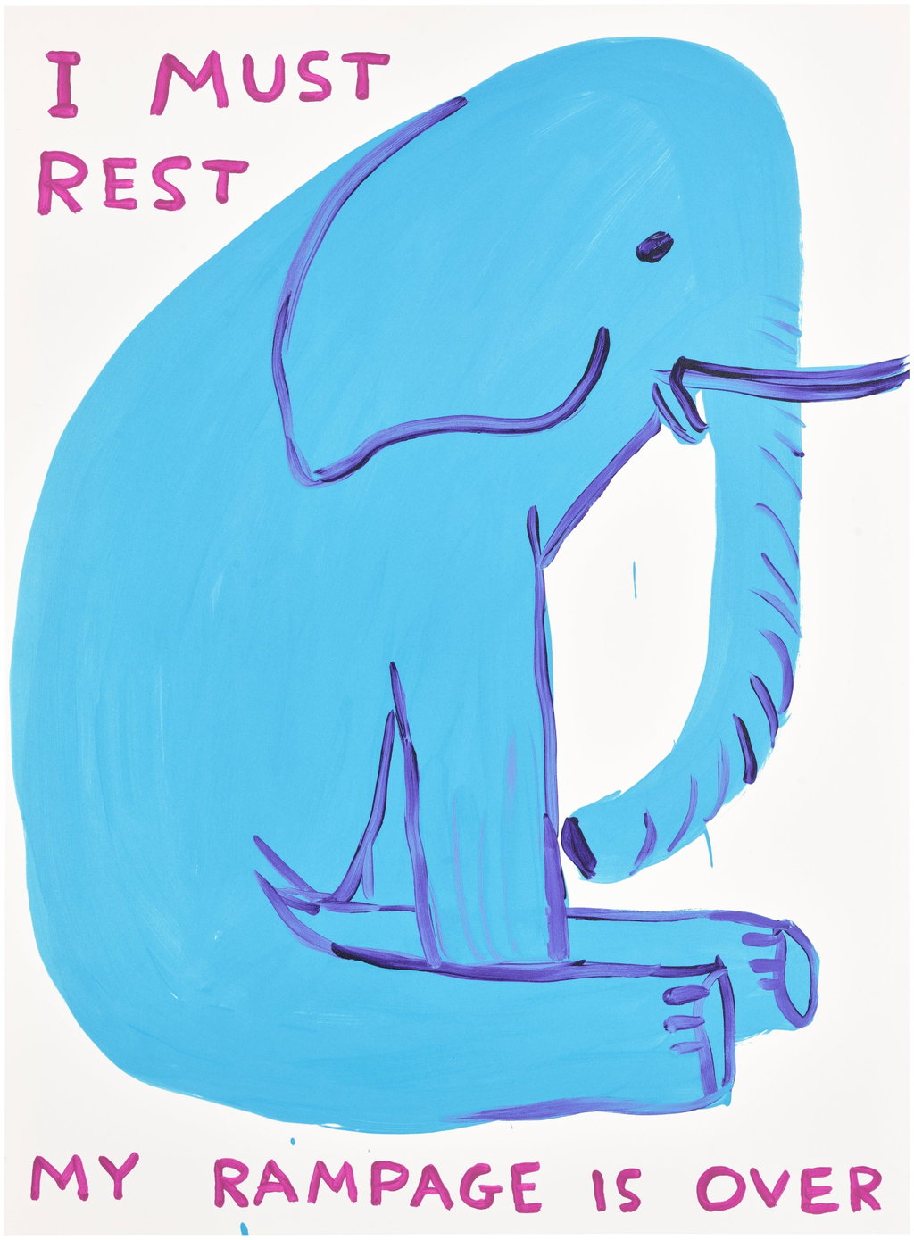 My Rampage is Over by David Shrigley sold for $27,600. Image courtesy of Phillips