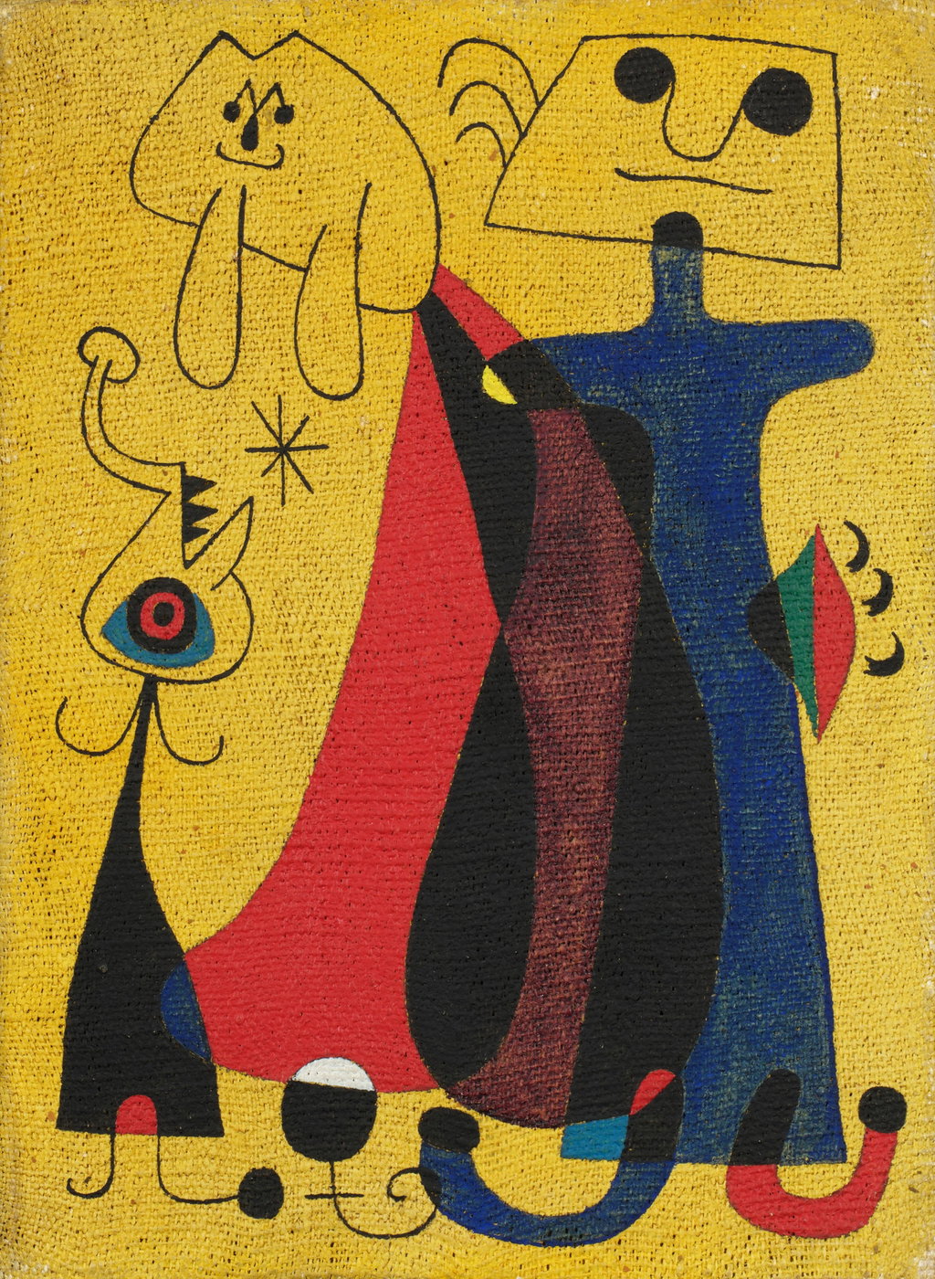 Femme et oiseau devant la nuit by Joan Miro sold for $2.93m. Image courtesy of Sotheby's