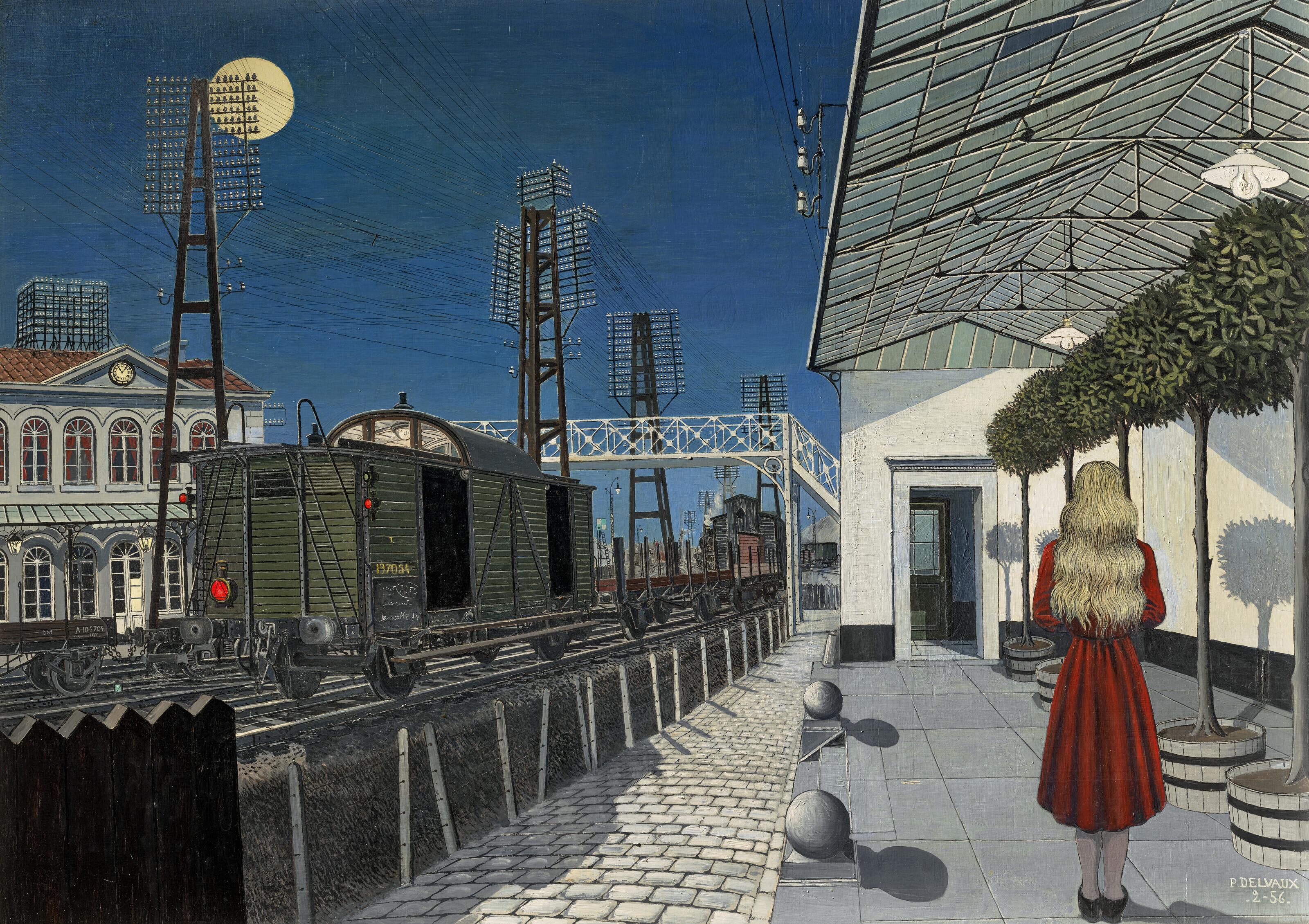 Delvaux、The Sleeping Town、希少画集画、新品額付 5f726d4b-2fa7-41b1-9530-