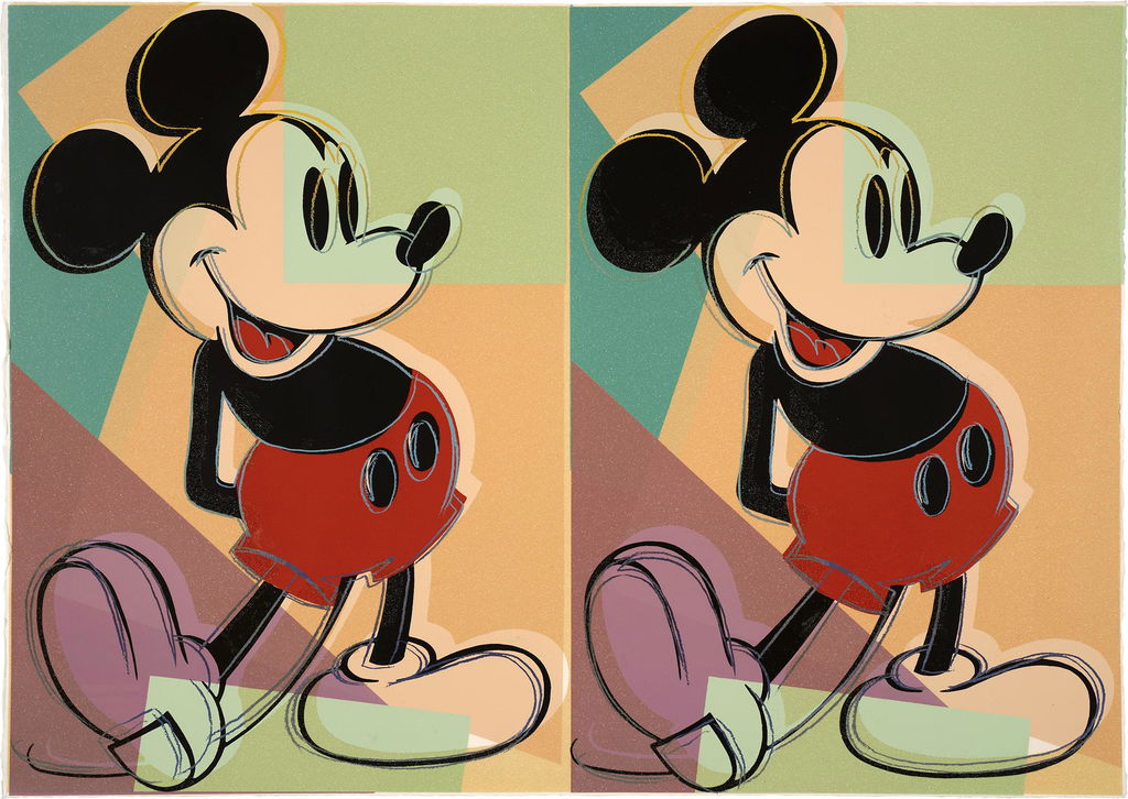 Double Mickey Mouse by Andy Warhol sold for $635,000.
Image courtesy of Phillips