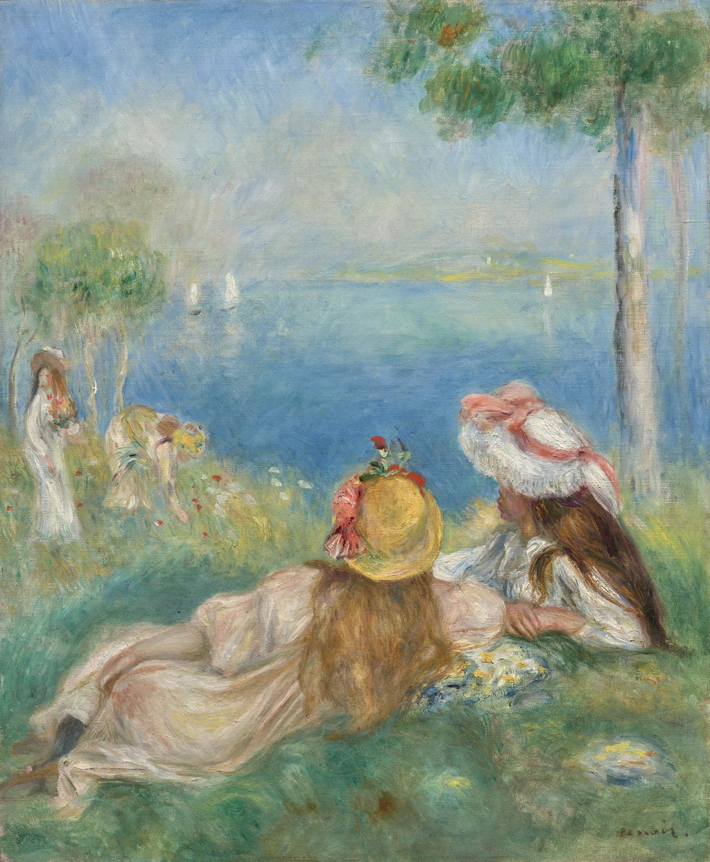 Young Girls by the Sea by Pierre-Auguste Renoir estimated at $4.49m (low) to $6.74m (high). Image courtesy of Christie's