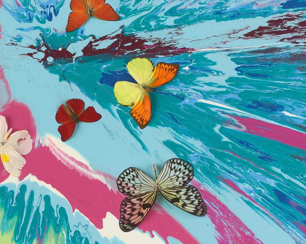 Beautiful Electric Razzle Dazzle Painting (with Butterflies) 4