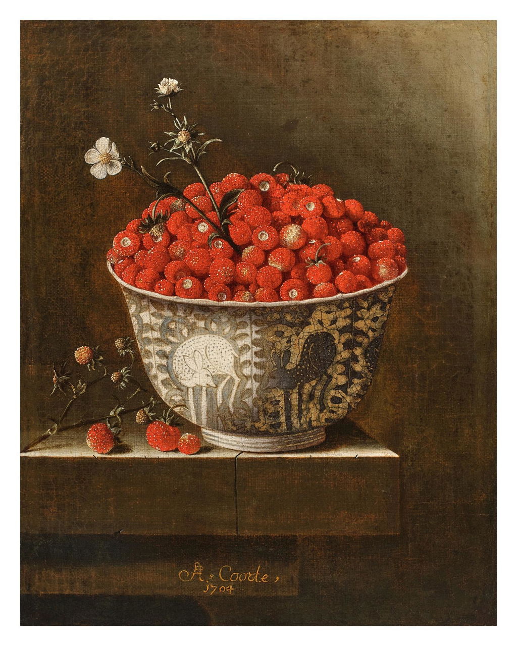 Still Life of a Porcelain Bowl with Wild Strawberries. Image courtesy of Sotheby's